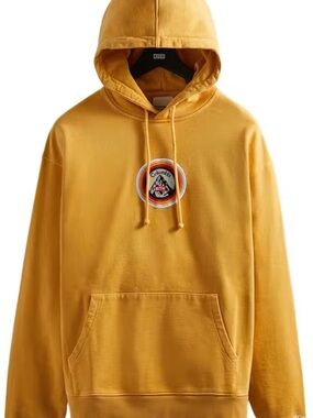 Kith Men’s Yellow Pullover Hoodie with Center Logo Columbia collab